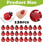 120PCS Mini Luminous Ladybug, Tiny Resin Ladybug Miniature Figurines, Glow in - Image 4