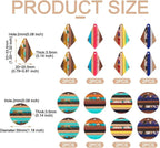 FASHEWELRY 16Pcs Resin Wood Earring Charms Flat Round Wooden Earring Blanks - Image 5