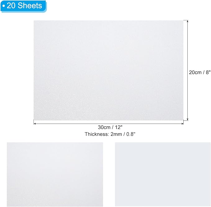 PATIKIL White Shiny EVA Glitter Foam Sheet 11 x 8 Inch 2mm Thick Sparkle EVA - Image 2