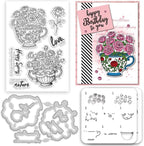 Rose Clear Stamps and Dies for Card Making Layering Coloring Stencil Set Metal by ACRNIGHEET