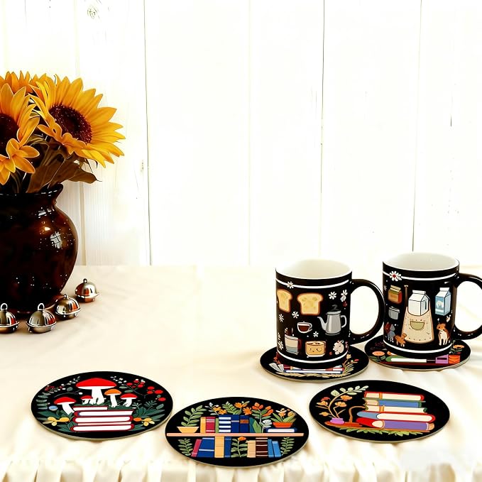 TDOOW Diamond Art Painting Coasters 8 Pcs Colorful Book Diamond Art Coasters - Image 4