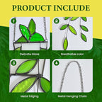 Fake Hanging Plants Greenery Stained Glass Plant Window Hanging Handmade Green - Image 3
