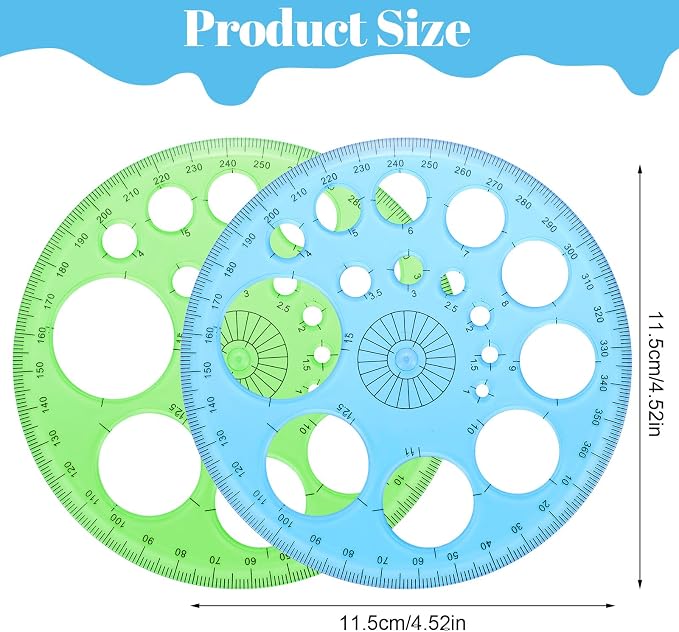 2 Pcs Circle Template for Drawing, Professional Circle Stencil Maker Ruler | - Image 2