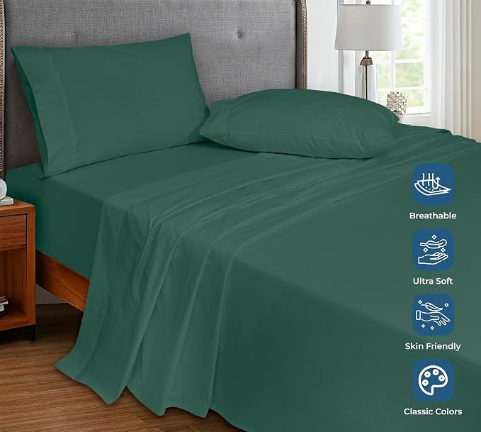 Royale Linens 100% Organic Cotton Full Flat Sheet Only - Image 4