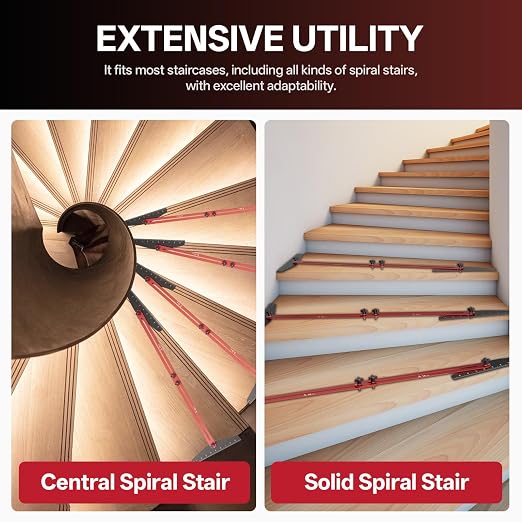 Stair Tread Gauge Template Tool, 10-67 Inches Adjustable Aluminum Alloy Stair - Image 3