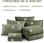 Monbix King Size Comforter Set, Olive Green King Bed Set Reversible, King Size - Image 8