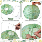 Panelee 12 Pcs Sage Green Eucalyptus Leaf Party Decorations Paper Lanterns 8 - Image 3