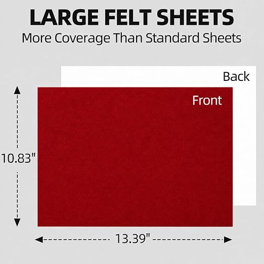 6PCS Large Self Adhesive Felt Sheet, 13.4"x10.8", 2mm Thick Stiff Felt Fabric - Image 2