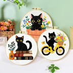 Zhenqing 3-Piece Black Cat Cross Stitch Kit - Image 2