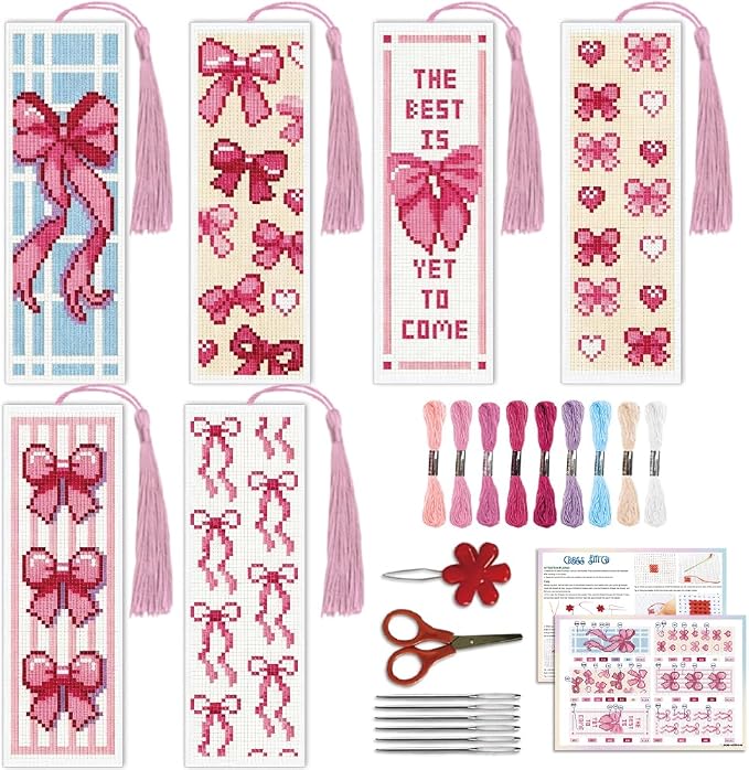 ACRNIGHEET 6PCS Cross Stitch Bookmark Kit by ACRNIGHEET