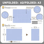 iMAT Flip Cutting Mat Note A2, Double-Sided, Light Blue | Inch grid front - Image 2