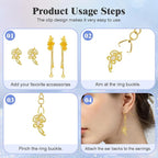 Earring Hooks 50 PCS/25 Pairs, Stainless Steel Golden Ear Wires Fish Hooks - Image 5