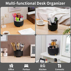 Marbrasse Desk Organizer, 360-Degree Rotating Pen Holder, Desk Organizers and - Image 2