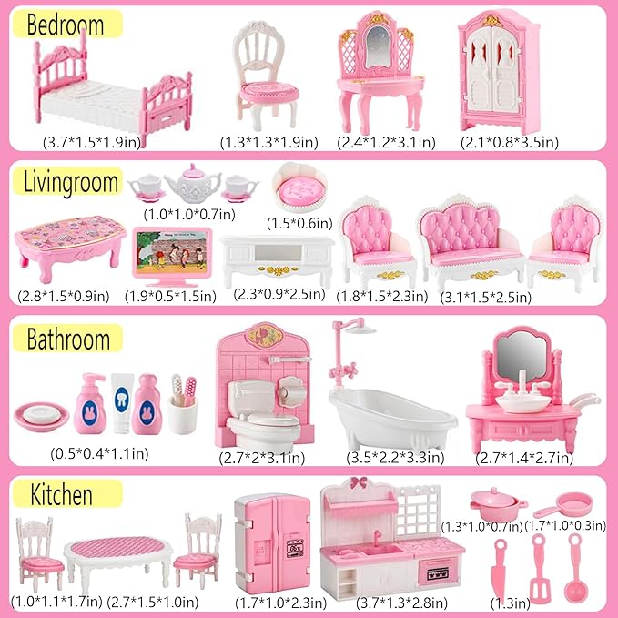 35 Pcs Dollhouse Furniture Accessories Set Mini House Furniture Small Dollhouse - Image 6