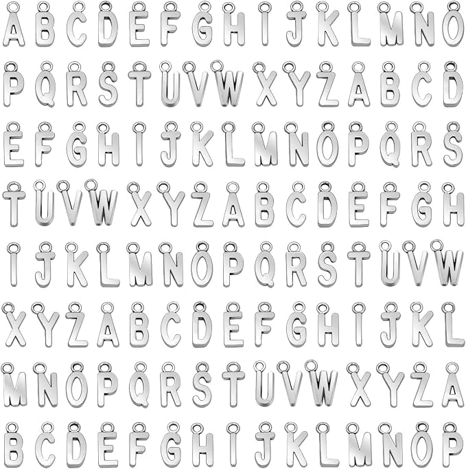 SANNIX 156Pcs/6 Sets Alphabet ABC Letter Charms Capital A-Z Charms DIY Bracelet by SANNIX