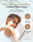 Set of 4 Pillow Cases King, 800 TC 100% Egyptian Cotton, Silky Soft Sateen - Image 2