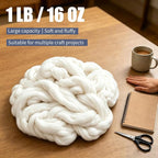 Jupean 16 oz Wool Roving: 1 lb Needle Felting Wool Yarn Roving Wool Felt White - Image 2
