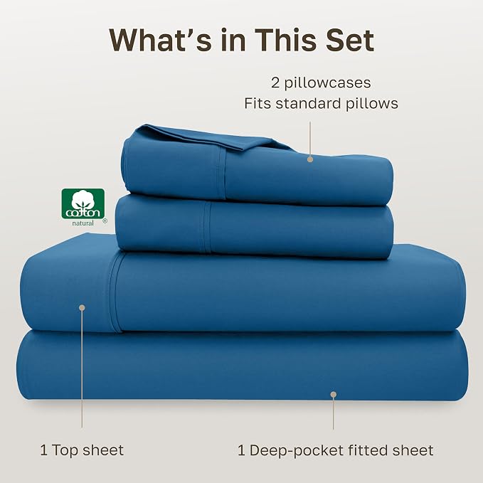 California Design Den Soft Full Size Cotton Sheet Sets, 400 TC Good - Image 4