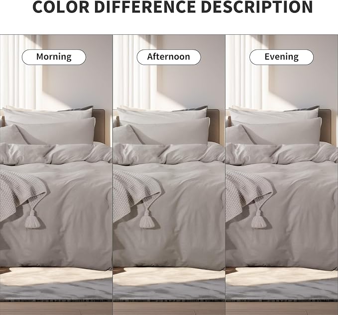 NEXHOME PRO Duvet Cover Twin Size, 100% Washed Cotton Orgnic Linen Like - Image 3