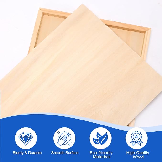 ESRICH 11x14 Inch Wood Panels for Painting, 2 Pack Craft Wood Canvas Boards - Image 3