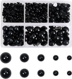 TOAOB 500pcs Round Black Plastic Doll Eyes 4mm 5mm 6mm 8mm 10mm Flatback by TOAOBTHEONEANDONLYBABY