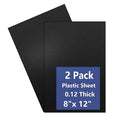 2 Pack Black Plastic Sheet 8x12x0.12 in Flexible High Tensile Plastic Sheets by Polvtor