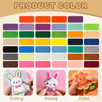 80PCS, 1mm Stiff Felt Fabric Sheets, 40 Assorted Colors, Felt Sheets - Image 5