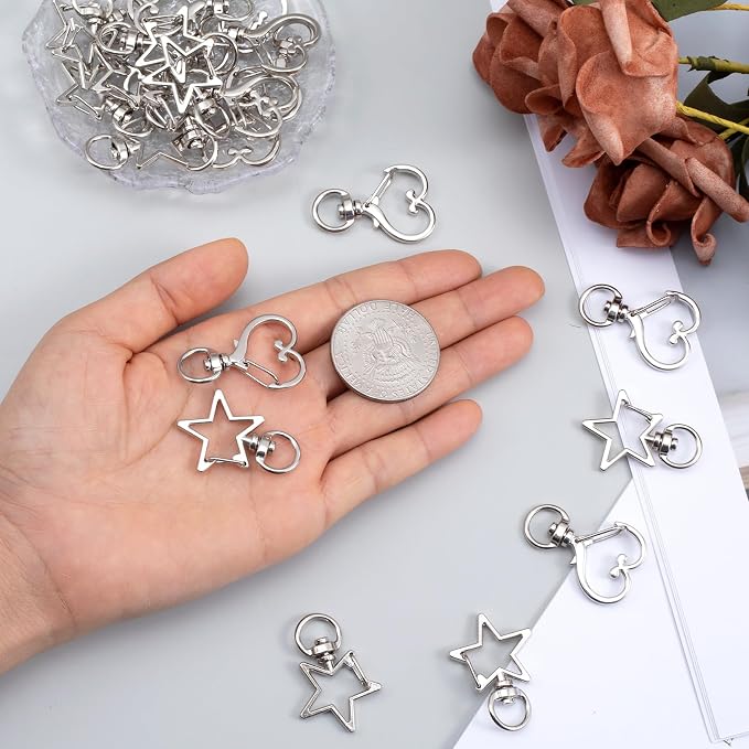 20PCS Star Swivel Keychain Clasps, DIY Accessories, Keyrings - Image 4