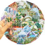 50PCS Transparent Greenhouse Plants Stickers Nature Botanical Floral Aesthetic - Image 3