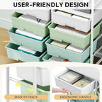Rolling Cart with 8 drawers, Storage Drawer Cart with Wooden Tabletop, Lockable - Image 5