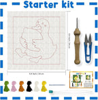 INFUNLY Goose Punch Needle Embroidery Kit 9.4x9.4 Inch DIY Punch Needle Kit - Image 2