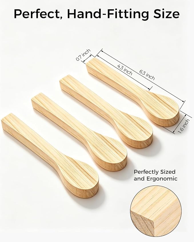 Basswood Spoon Carving Blanks 4-Pack: Unfinished Soft Wood Spoon Kit - Image 2