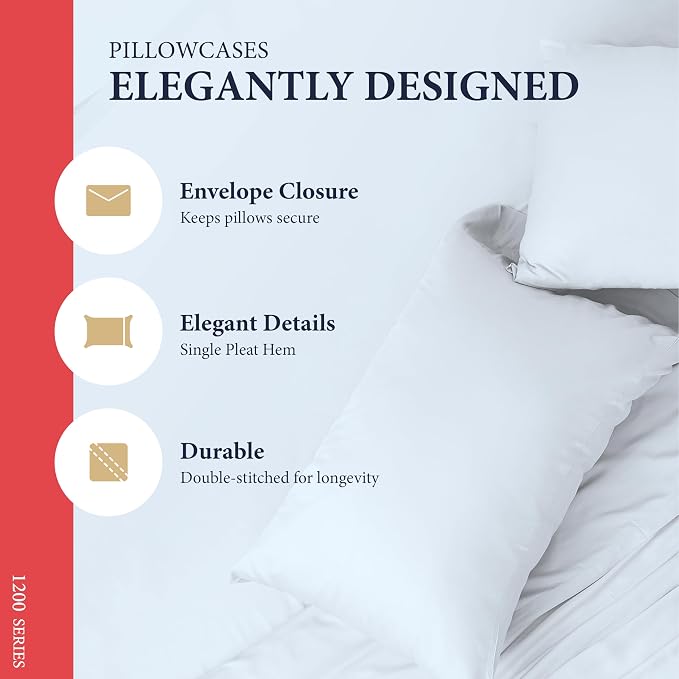 100% Egyptian Cotton Queen Size Sheets Set - Image 5