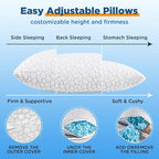 Cooling Pillow King Size Set of 2, Adjustable Bed Pillows - Image 8
