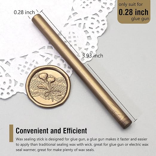 60pcs Wax Seal Sticks with Glue Gun Kit, Antique Gold Sealing Wax Sticks - Image 3