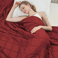 Red Weighted Blanket for Adults 20lbs, Twin Full Size Cooling Heavy Throw by BETU