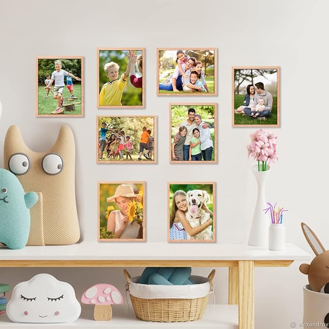 ATOBART 8x10 Set of 6 Oak Wood Picture Frame Solid Wooden Photo Frame Natural - Image 6