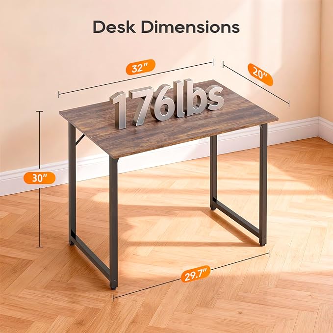 PayLessHere | 32 Inch Computer Desk | Brown | Office Desk - Image 3