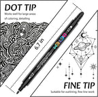 Betem 6 Black Dual Tip Acrylic Paint Markers, Fabric Decorating Kits Premium - Image 2