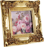 Cuspin 4x4 Gold Picture Frame Square, Vintage Ornate Resin Photo Frame - Image 8