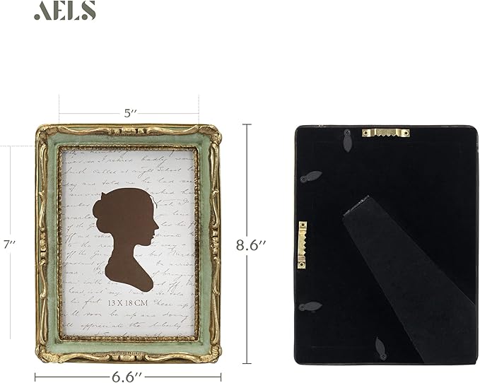AELS 5x7/8x10 Inch Vintage Picture Frame, Elegant Antique Photo Frames - Image 2