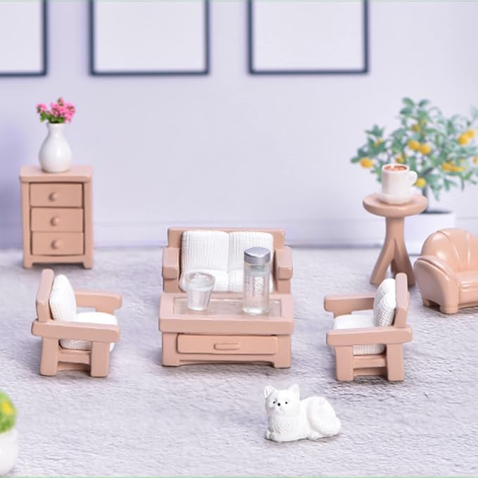 23 Pieces Dollhouse Mini Furniture Decoration Set DIY Accessories Including - Image 5
