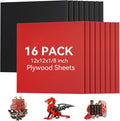 16 Pack Pre-Painted Colored Plywood Sheets, DIY Crafts, Gifts & Holiday by Creatorally