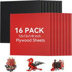 16 Pack Pre-Painted Colored Plywood Sheets, DIY Crafts, Gifts & Holiday by Creatorally