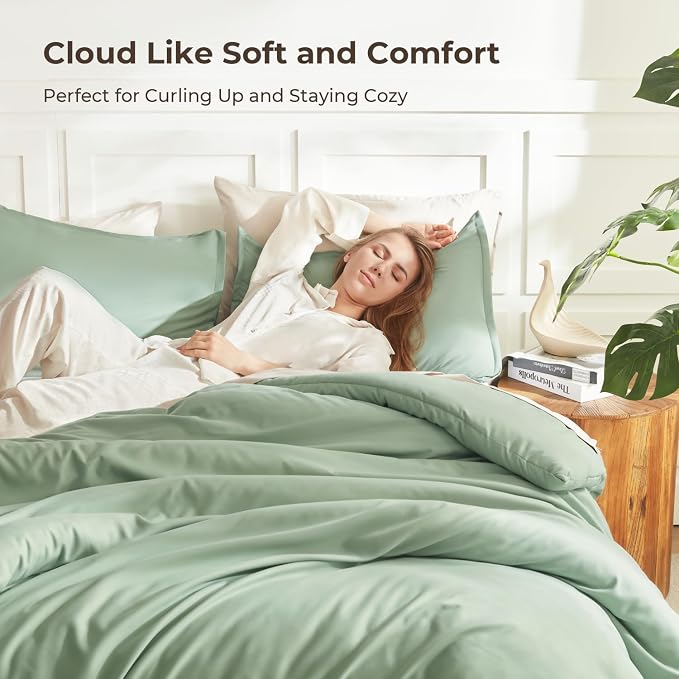 Litanika Twin/Twin XL Comforter Set Sage Green, 2 Pieces Comforter Sets Soft - Image 2