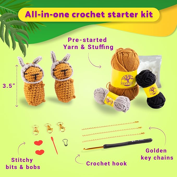 Capybara Crochet Kit for Beginners, 2 Easy Amigurumi Capybaras, Bunny Ears | - Image 3