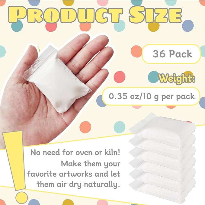 36 Pack White Air Dry Foam Clay, 12.6oz Modeling Foam Clay, Birthday Gift - Image 2