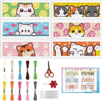 INFUNLY 6pcs Cartoon Cat DIY Cross Stitch Bookmark Kits by INFUNLY