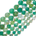 34pcs Natural Green Striped Agate Stone Beads - Image 6