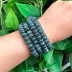 Songxi 5x8mm Natural Blue Colored Jade Stone Rondelle Beads, Gemstone - Image 4